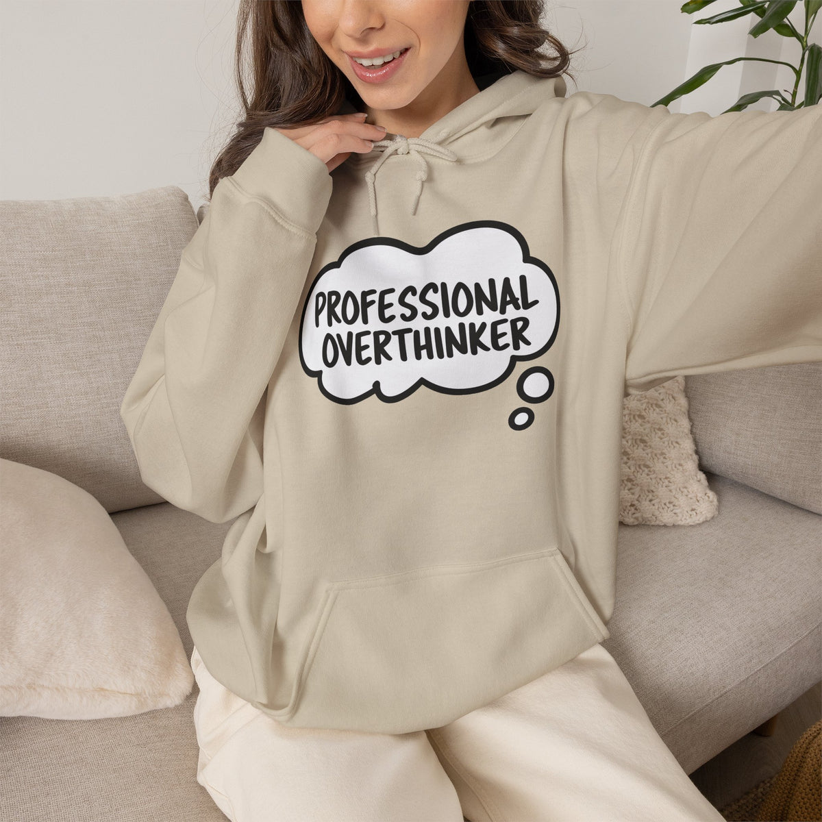 Professional Overthinker Hoodie - Funny Thought Bubble Sweatshirt for Overthinkers