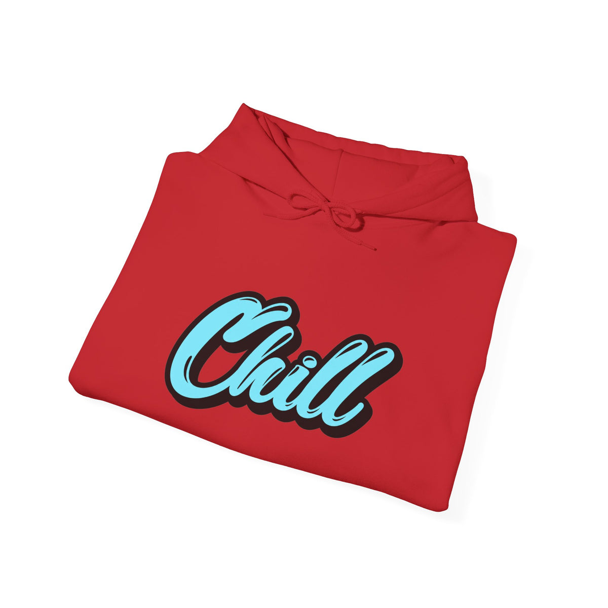 Chill Script Hoodie — Retro Blue Chill Graphic Pullover