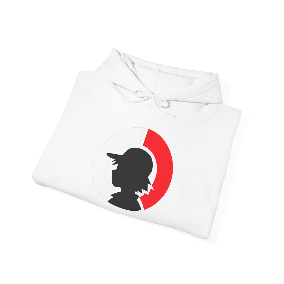 Detective Silhouette Hoodie – Minimal Red Moon Mystery Graphic