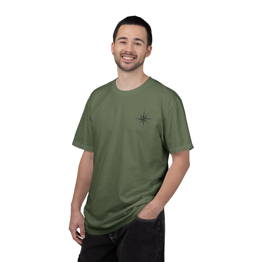 Compass Rose Pocket T-Shirt — Minimal Nautical Graphic Tee
