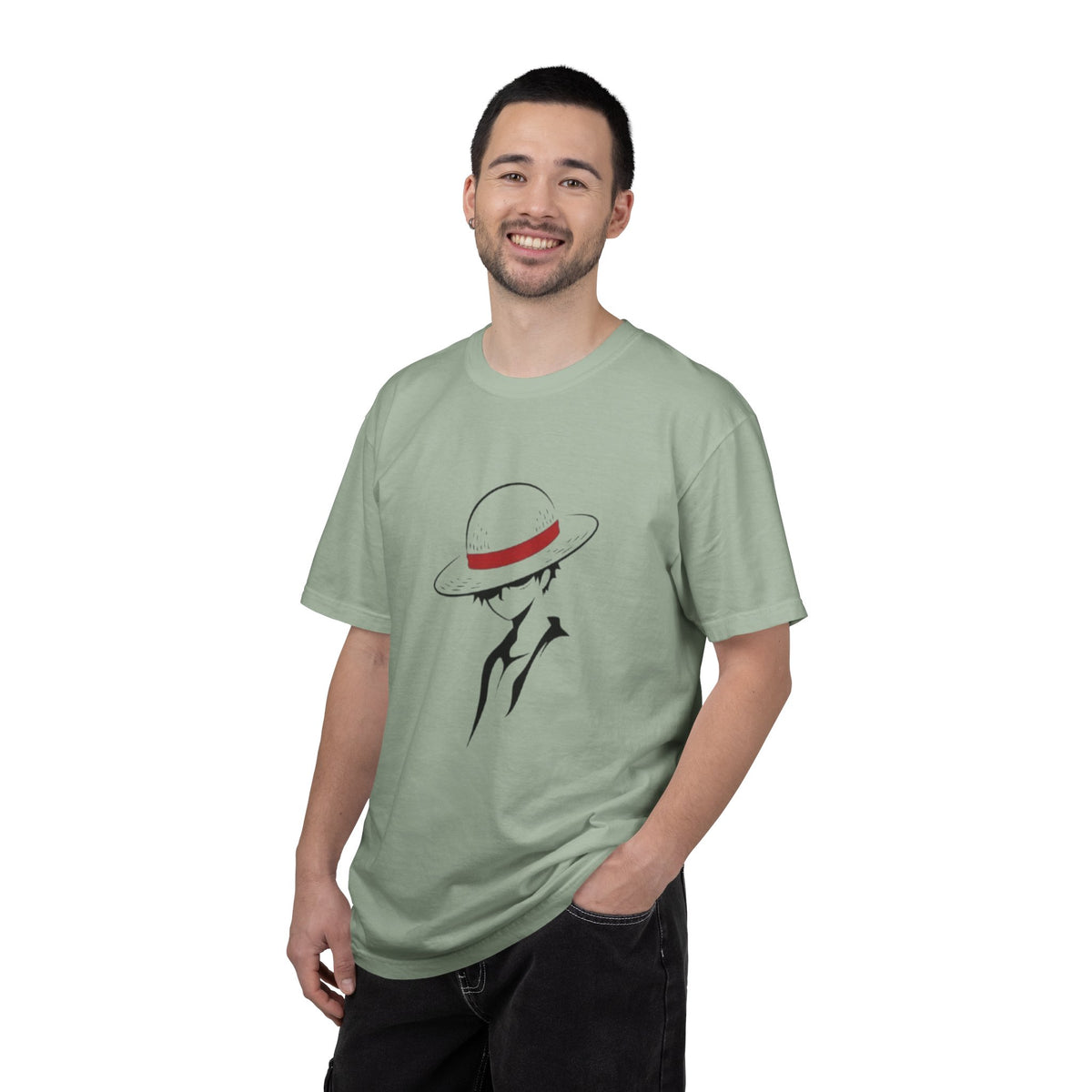 Minimal Straw Hat Silhouette T-Shirt