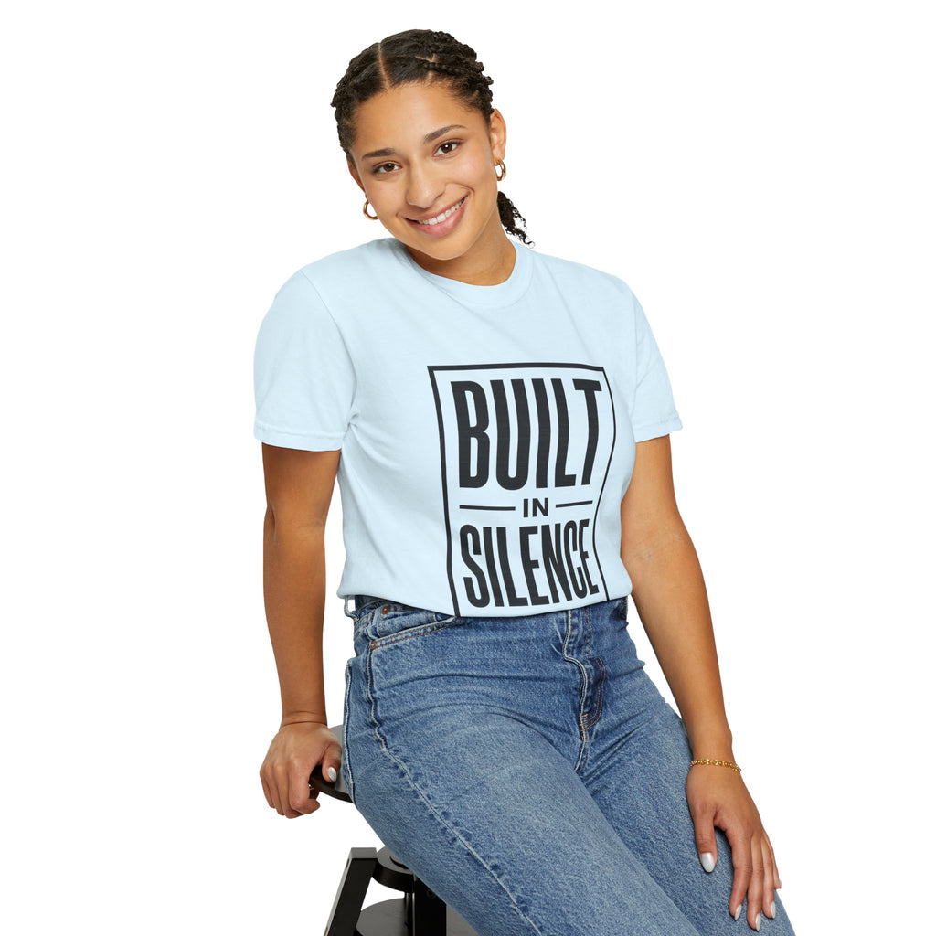 Built In Silence T-Shirt — Minimalist Bold Typography Tee