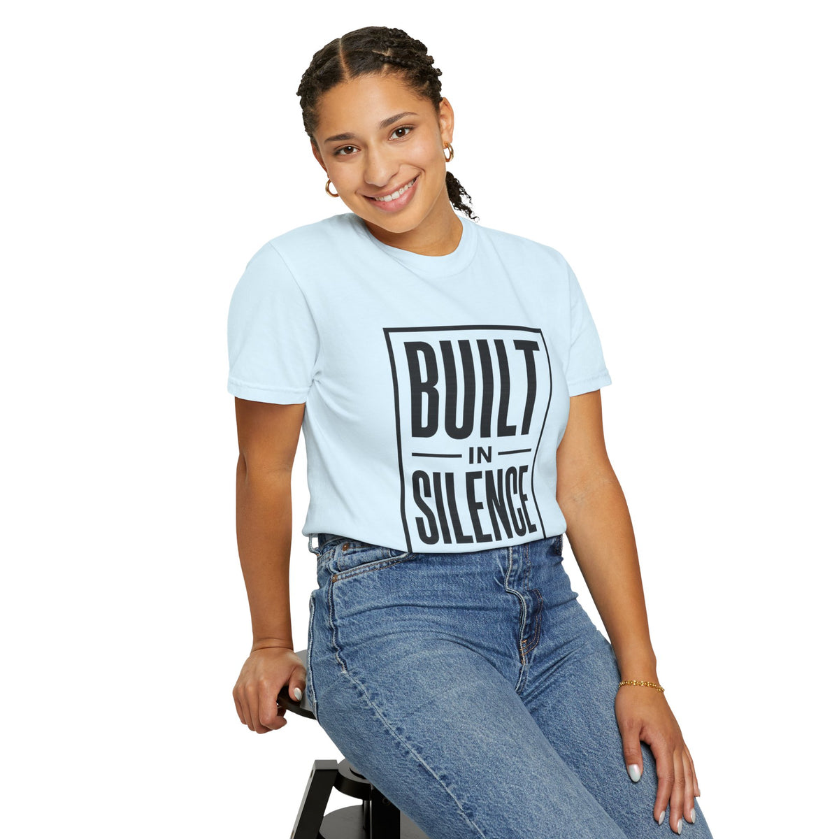 Built In Silence T-Shirt — Minimalist Bold Typography Tee