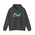 Chill Script Hoodie — Retro Blue Chill Graphic Pullover