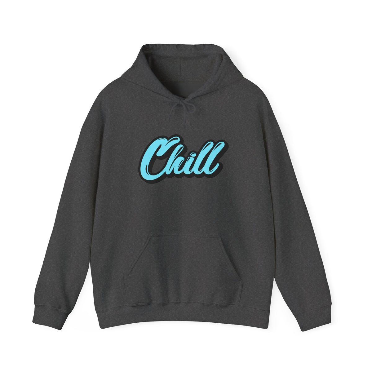 Chill Script Hoodie — Retro Blue Chill Graphic Pullover