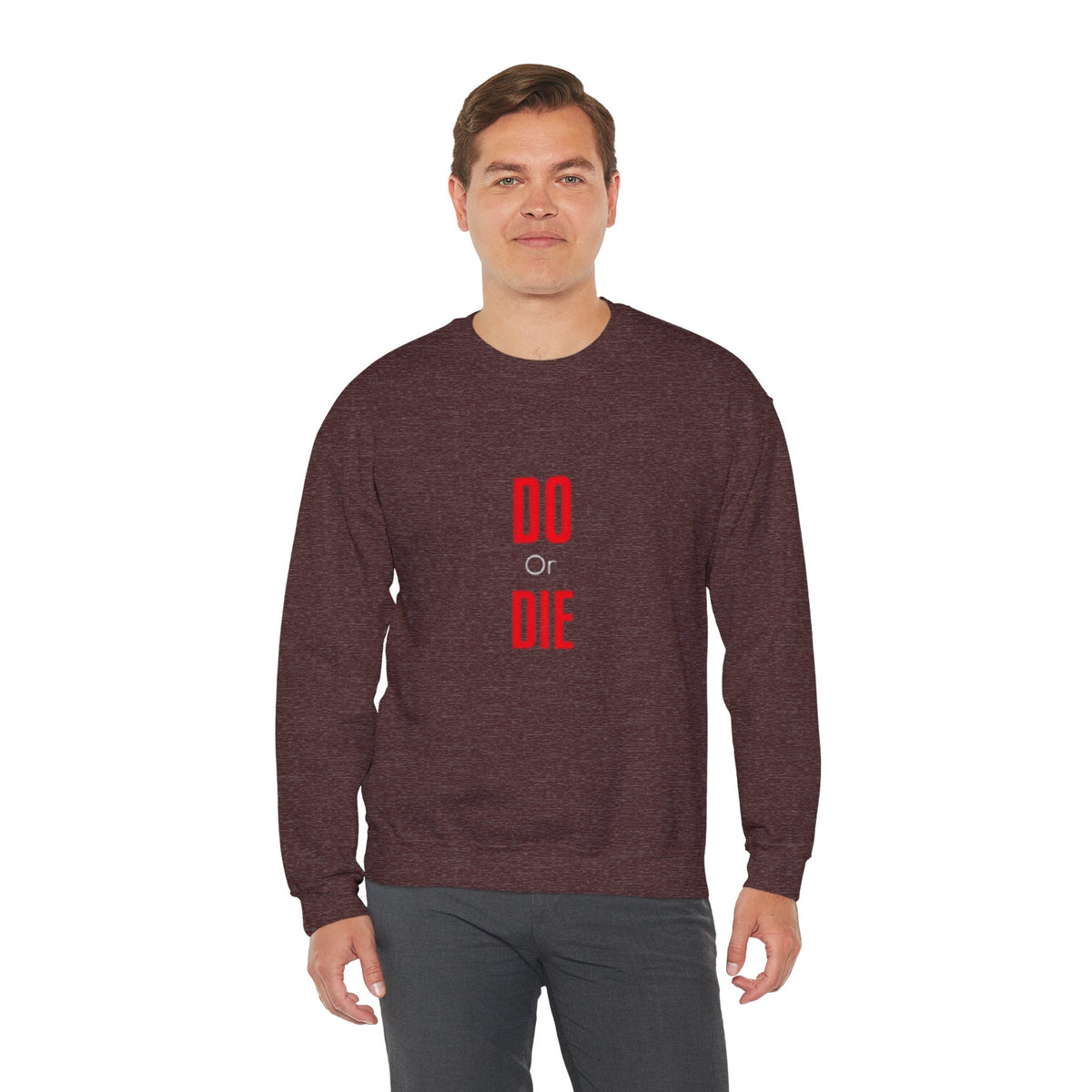 Crewneck Sweatshirt – Minimal 'DO / DIE' Red Vertical Typography