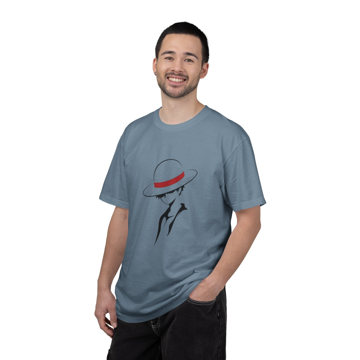 Minimal Straw Hat Silhouette T-Shirt
