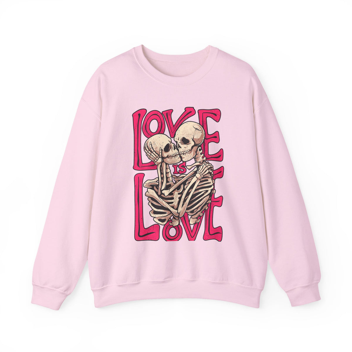 Skeleton Couple 'Love Is Love' Crewneck Sweatshirt