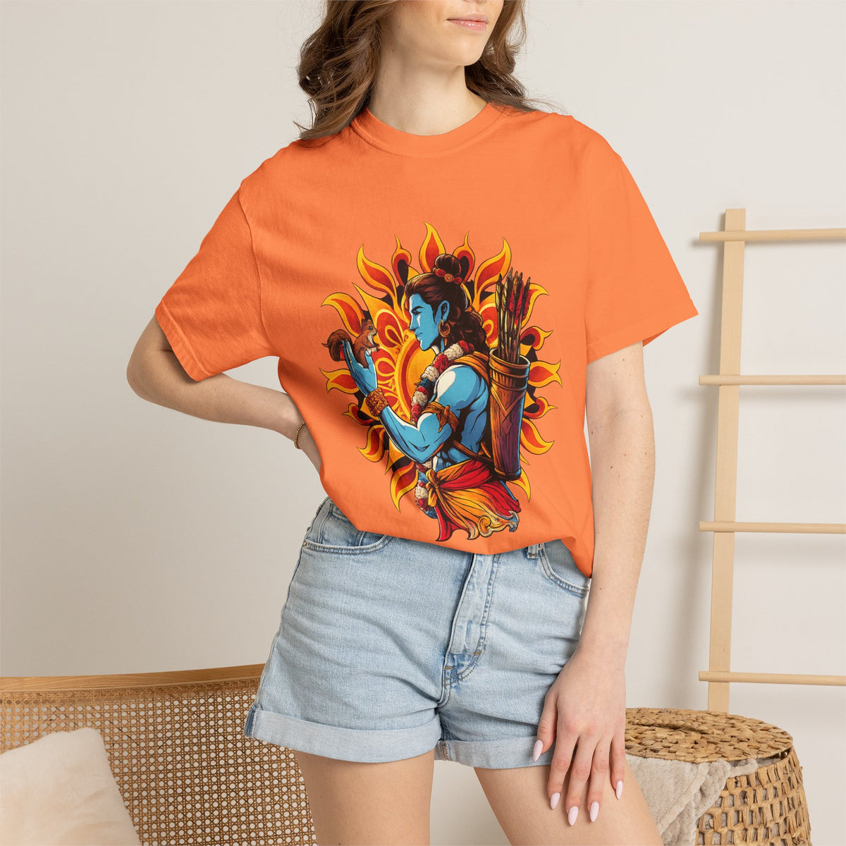 T-Shirt Ram Ji — Mythic Archer Illustration Tee (Sunburst Warrior Graphic)