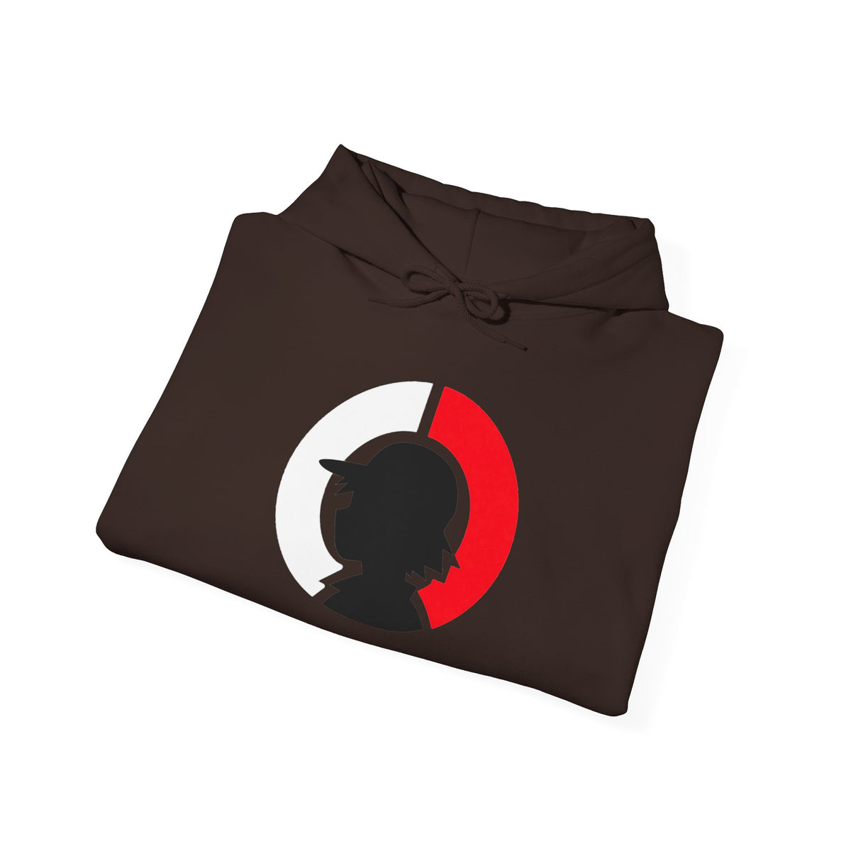 Detective Silhouette Hoodie – Minimal Red Moon Mystery Graphic