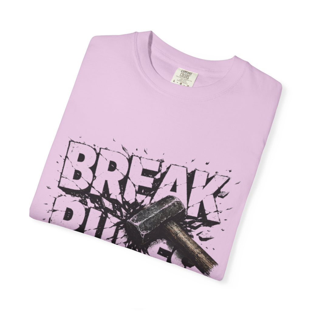 Break Rules T-Shirt — Graphic 'Break Rules' Design with Hammer