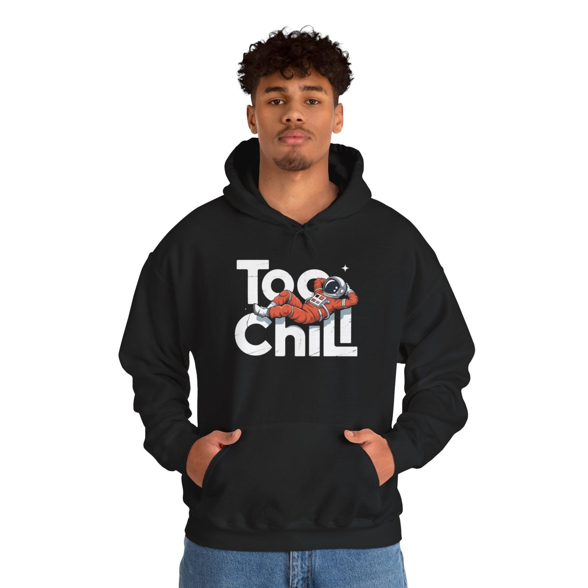 Too Chill Astronaut Hoodie — Retro Space Graphic Pullover
