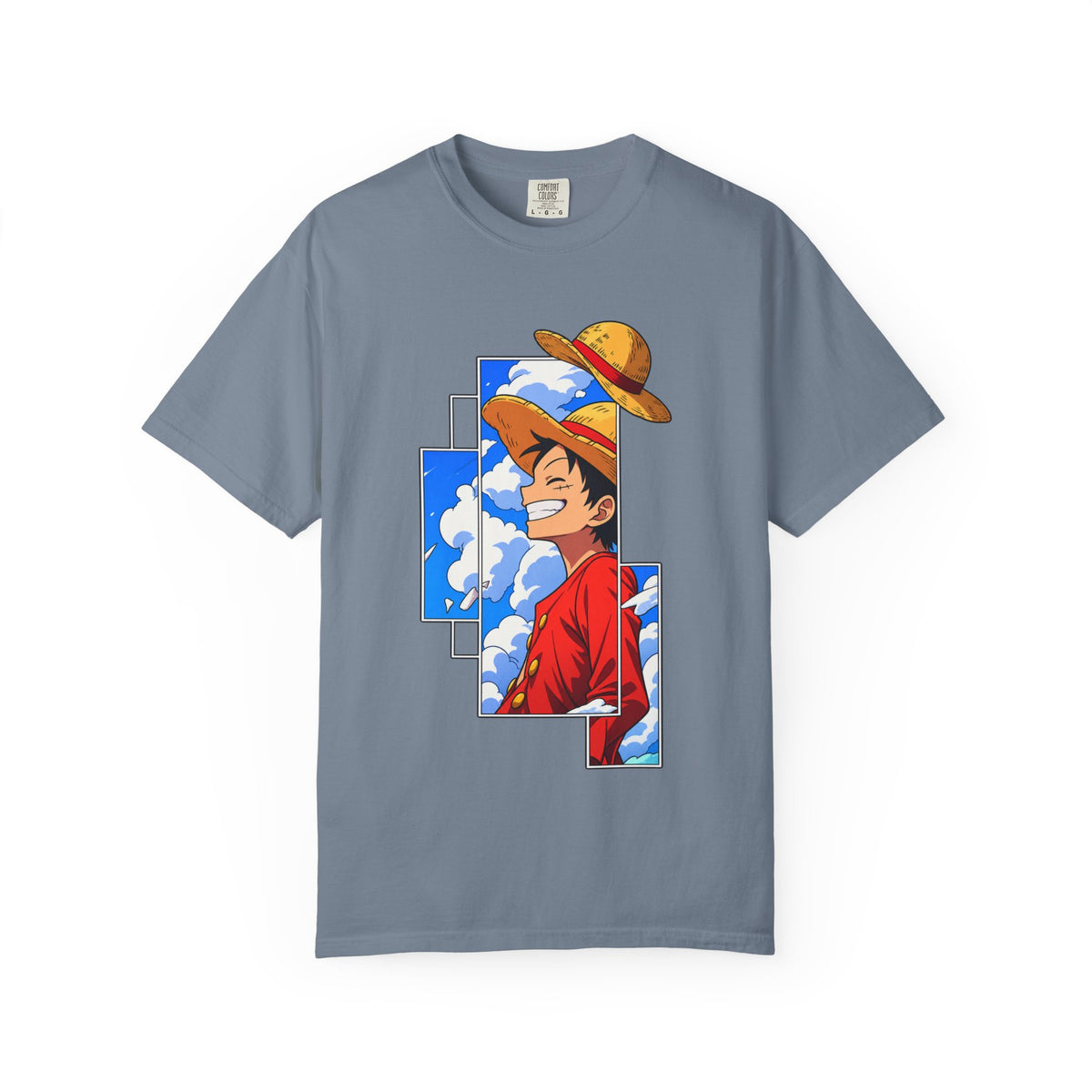 Anime Straw Hat Crew T-Shirt — Luffy Smiling Sky Graphic Tee