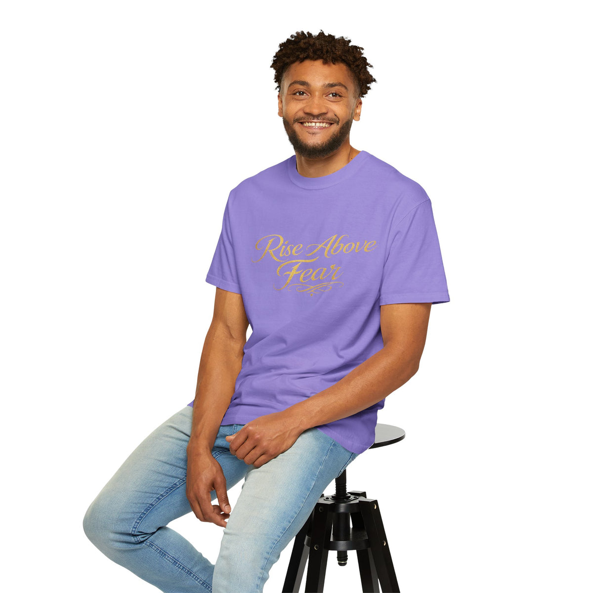 Rise Above Fear T-Shirt — Inspirational Script Graphic Tee