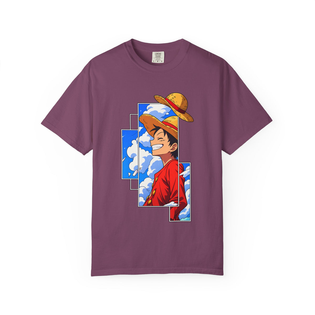 Anime Straw Hat Crew T-Shirt — Luffy Smiling Sky Graphic Tee