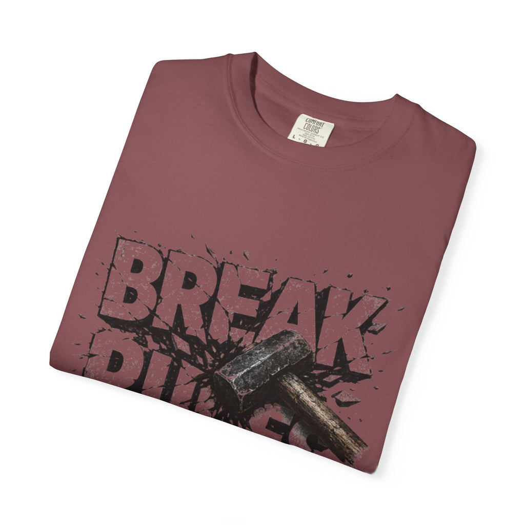 Break Rules T-Shirt — Graphic 'Break Rules' Design with Hammer