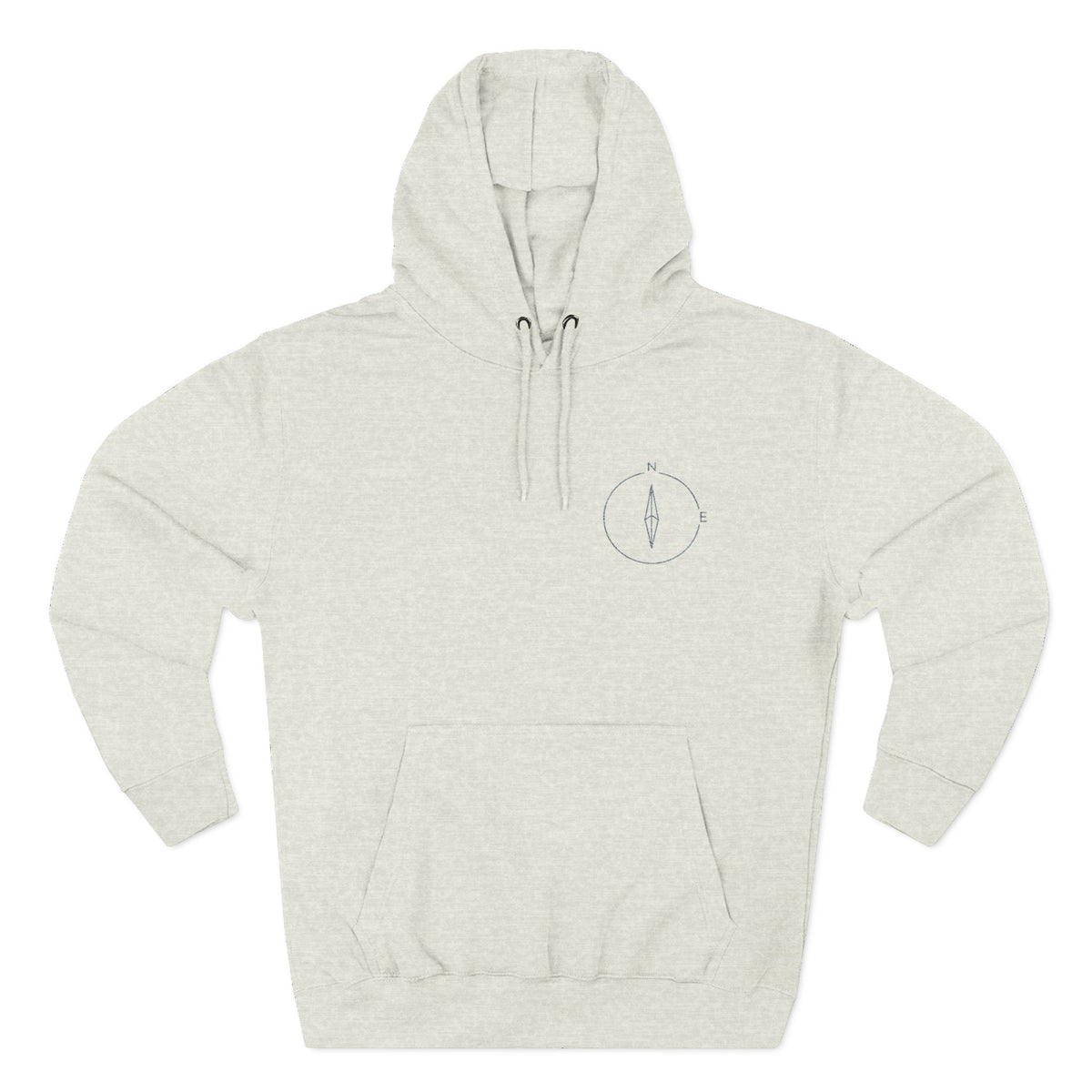 Minimal Compass Hoodie — Small Chest Compass Graphic Pullover