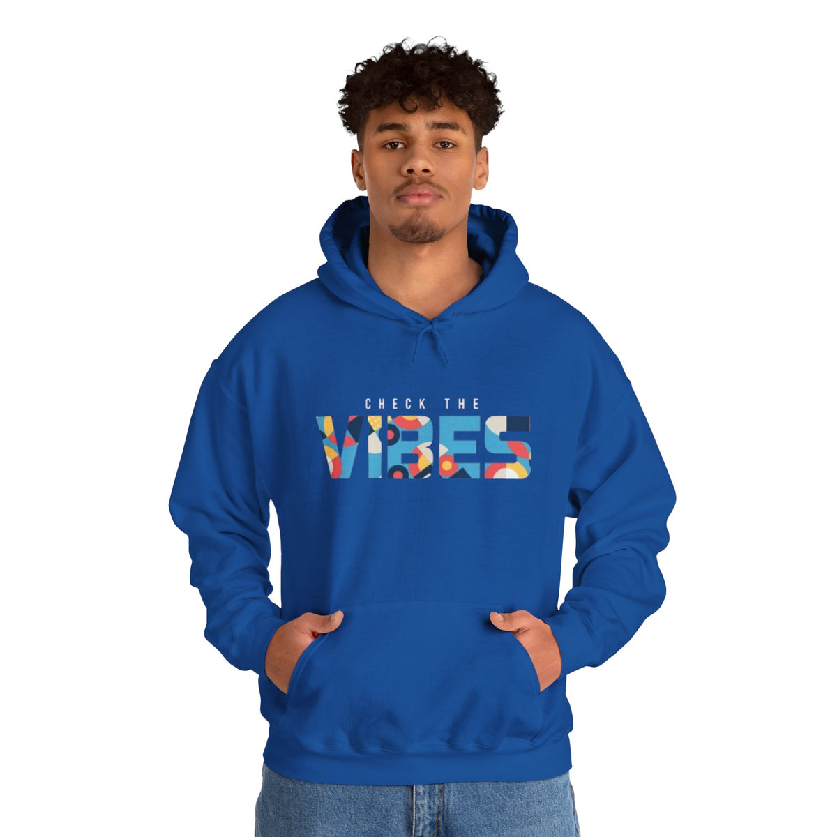 Check The Vibes Hoodie – Colorful Retro Graphic Pullover