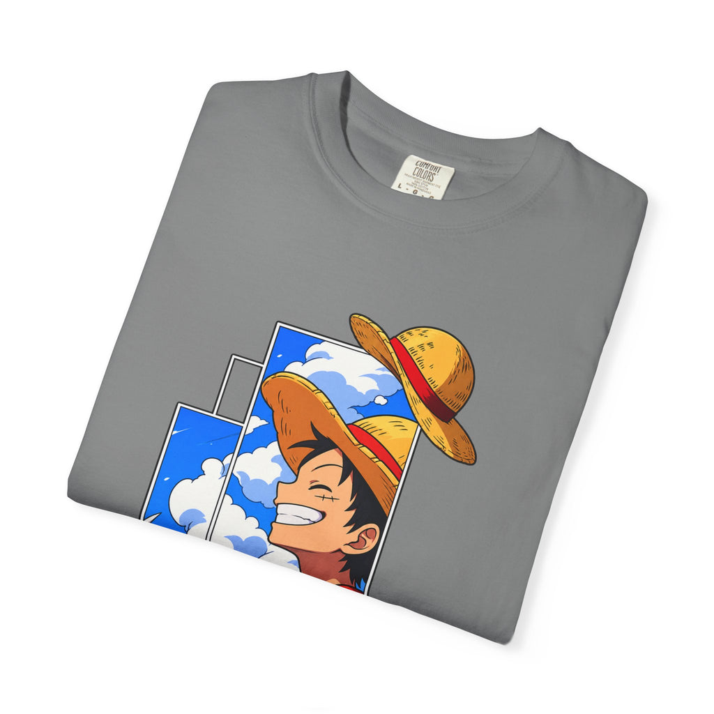 Anime Straw Hat Crew T-Shirt — Luffy Smiling Sky Graphic Tee