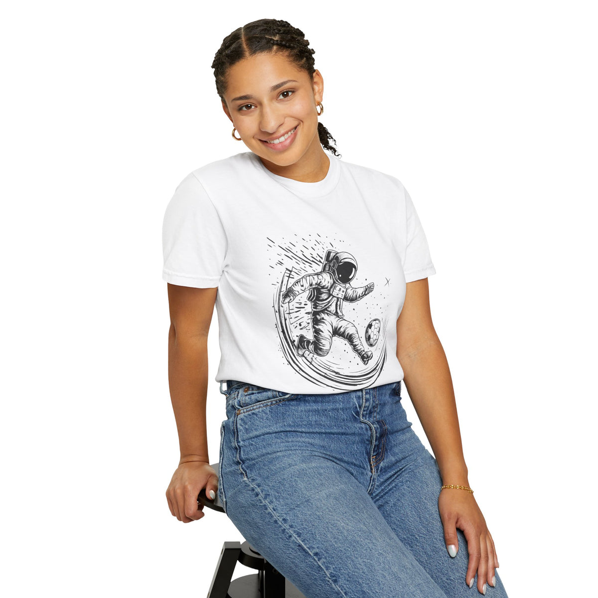 Astronaut Soccer T-Shirt — Space Football Graphic Tee