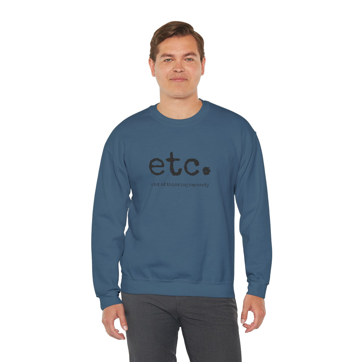 Crewneck Sweatshirt – Minimal 'etc.' Script Logo Casual Pullover