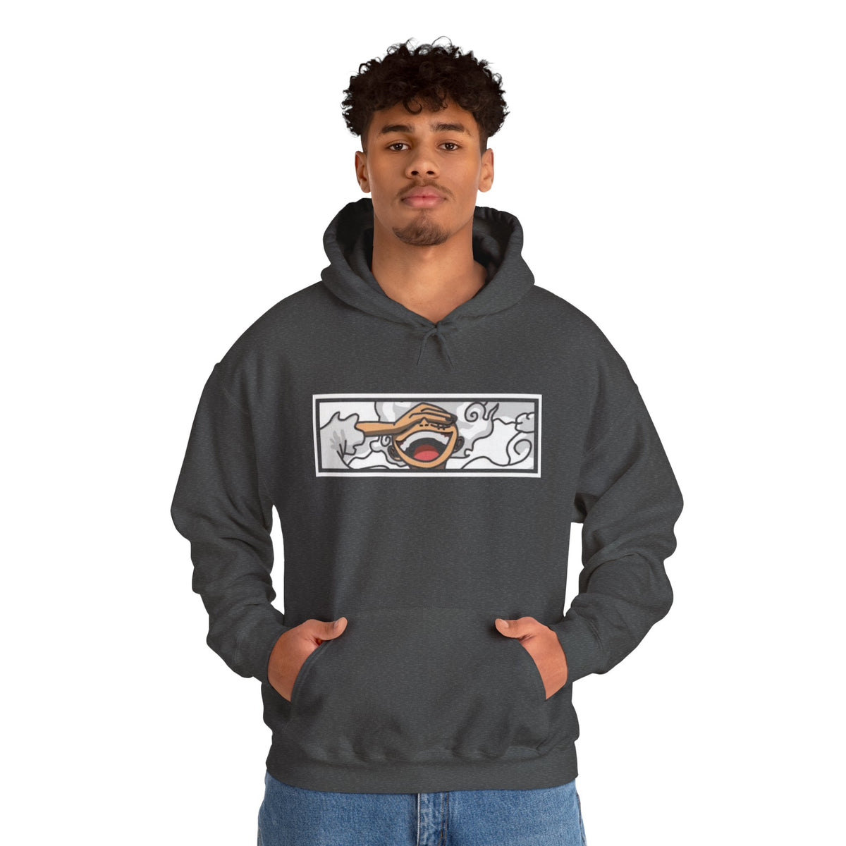 Laughing Mouth Graphic Hoodie — Anime Smile Streetwear Hoodie