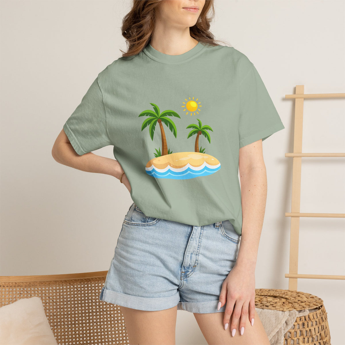 Island Paradise T-Shirt — Tropical Palm Tree Beach Graphic