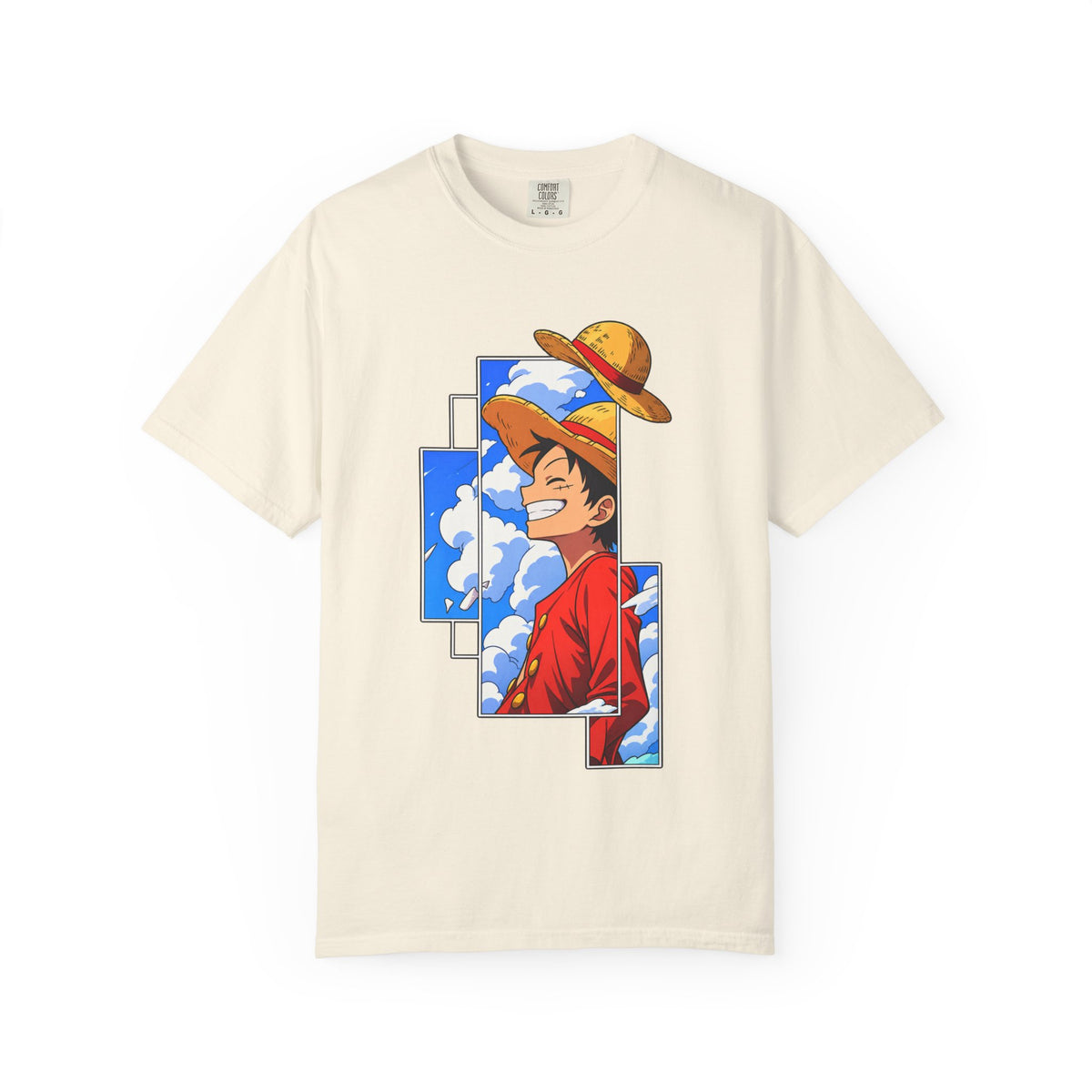 Anime Straw Hat Crew T-Shirt — Luffy Smiling Sky Graphic Tee
