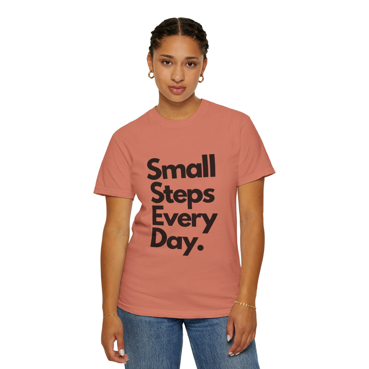Motivational Tee — “Small Steps Every Day.” Inspirational Casual T-Shirt