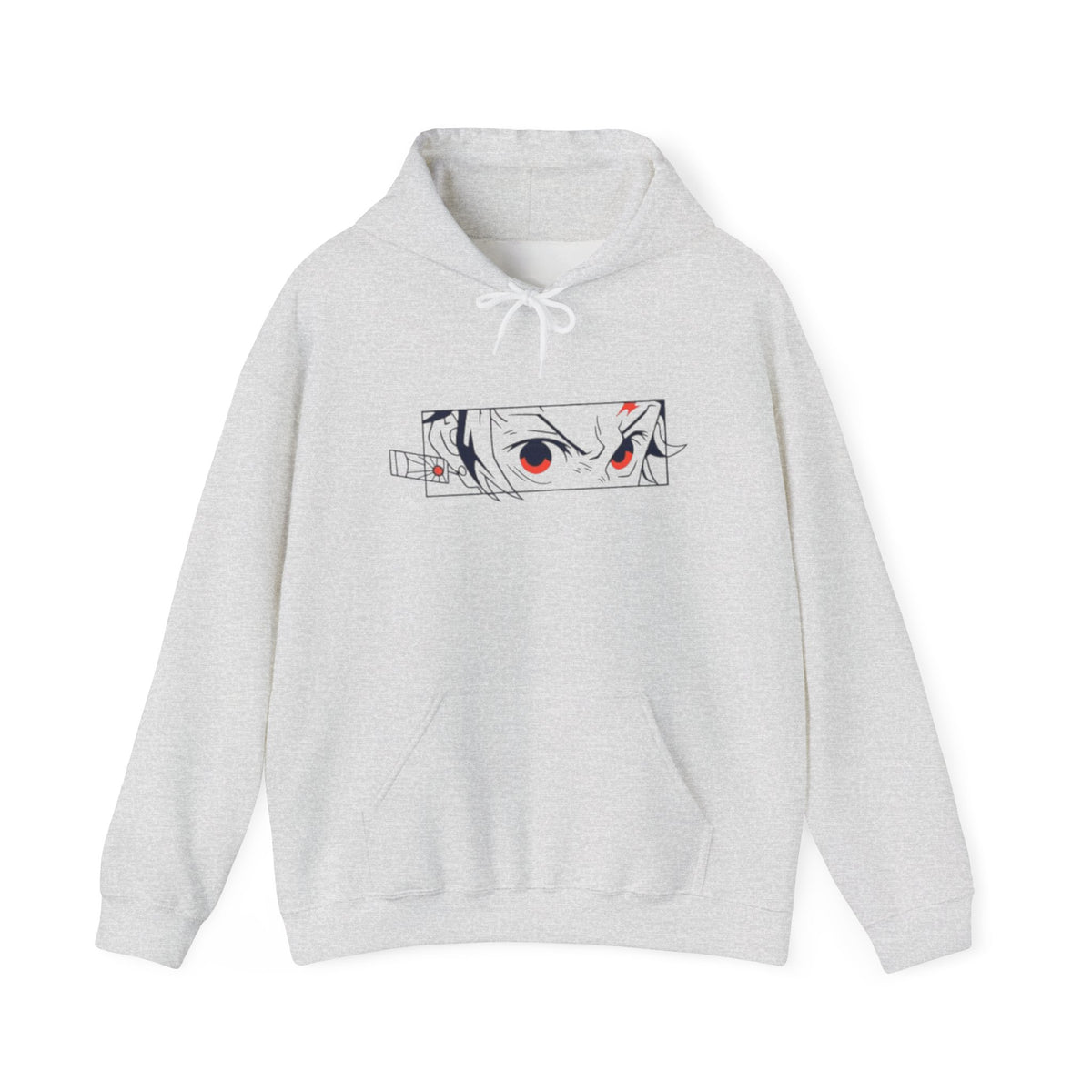 Anime Eyes Hoodie — Minimal Red & Black Manga Gaze Sweatshirt