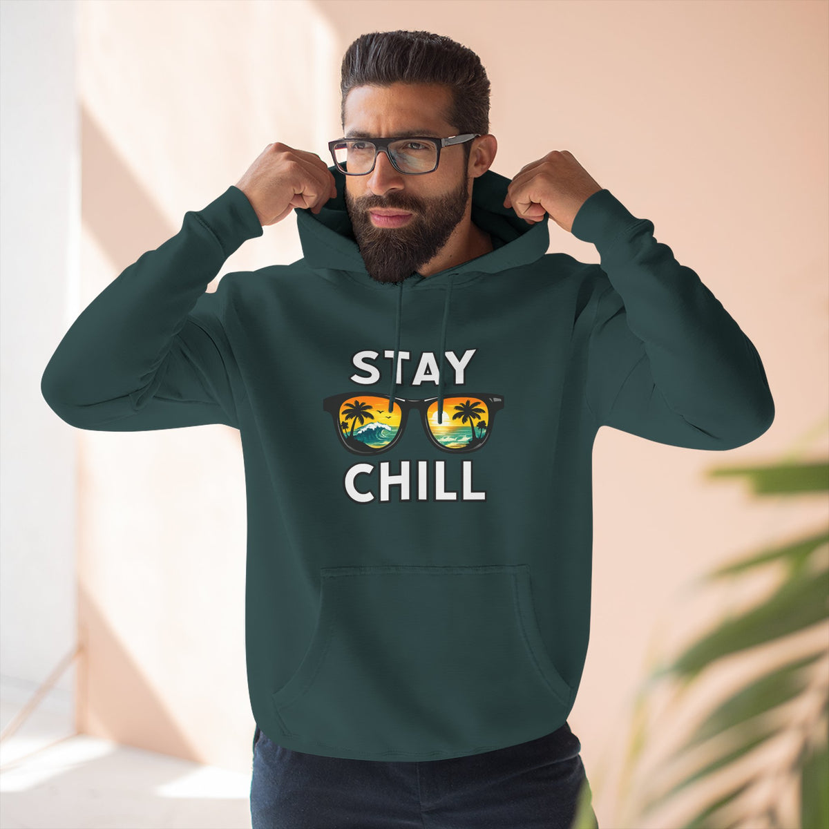 Stay Chill Sunglasses Hoodie — Casual Beach Vibe Pullover