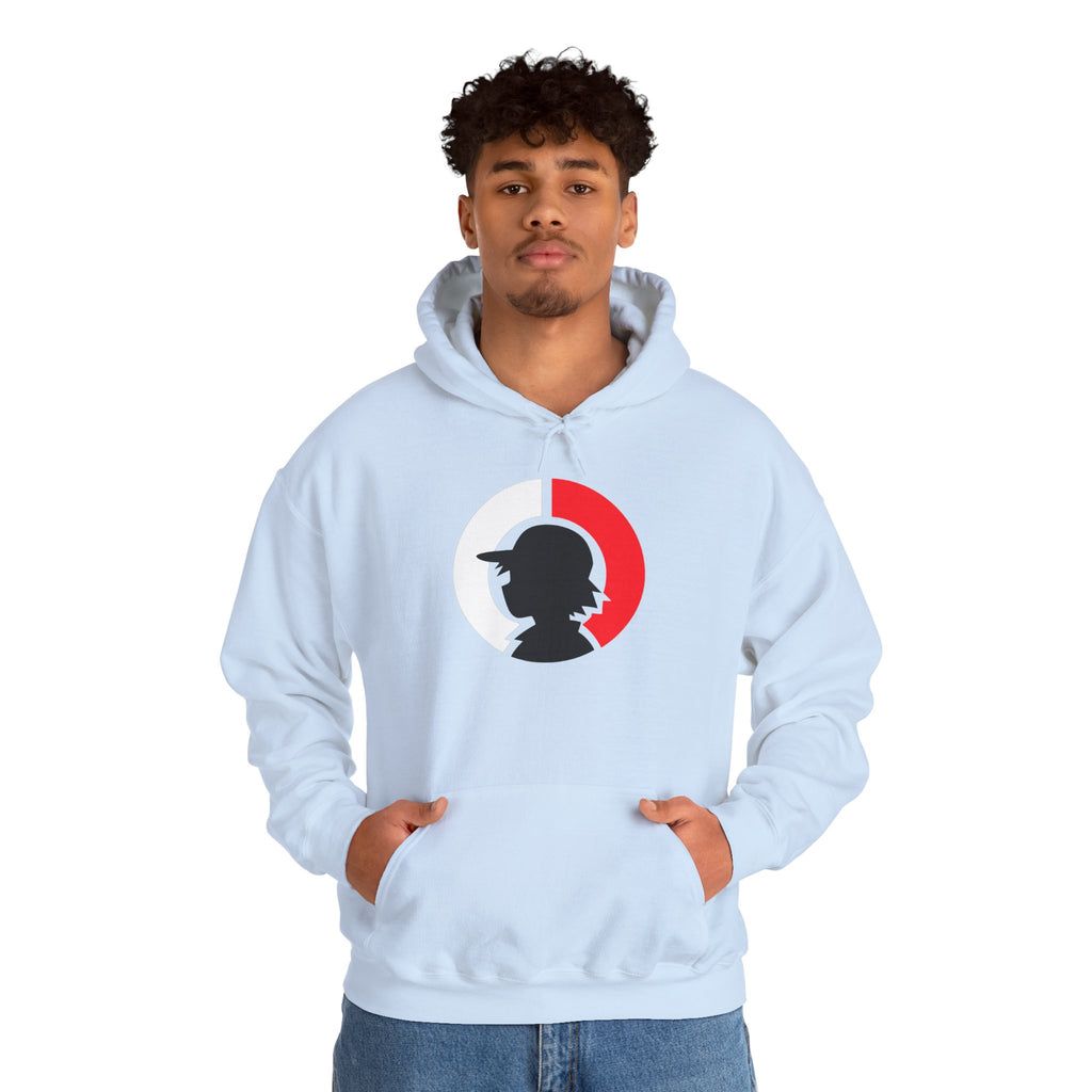Detective Silhouette Hoodie – Minimal Red Moon Mystery Graphic