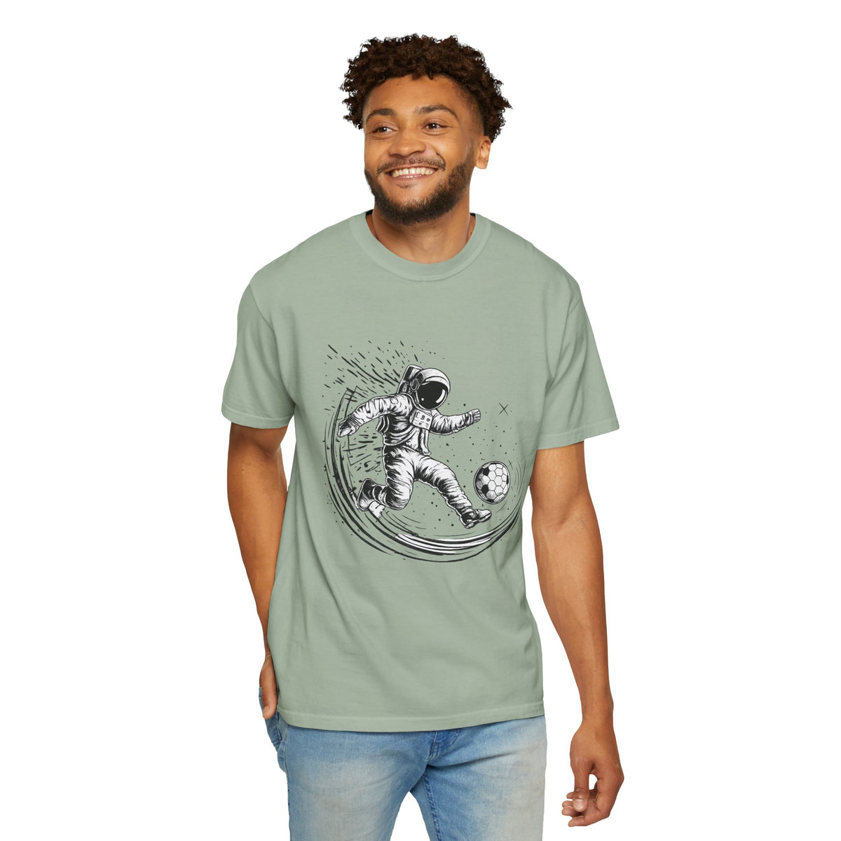 Astronaut Soccer T-Shirt — Space Football Graphic Tee