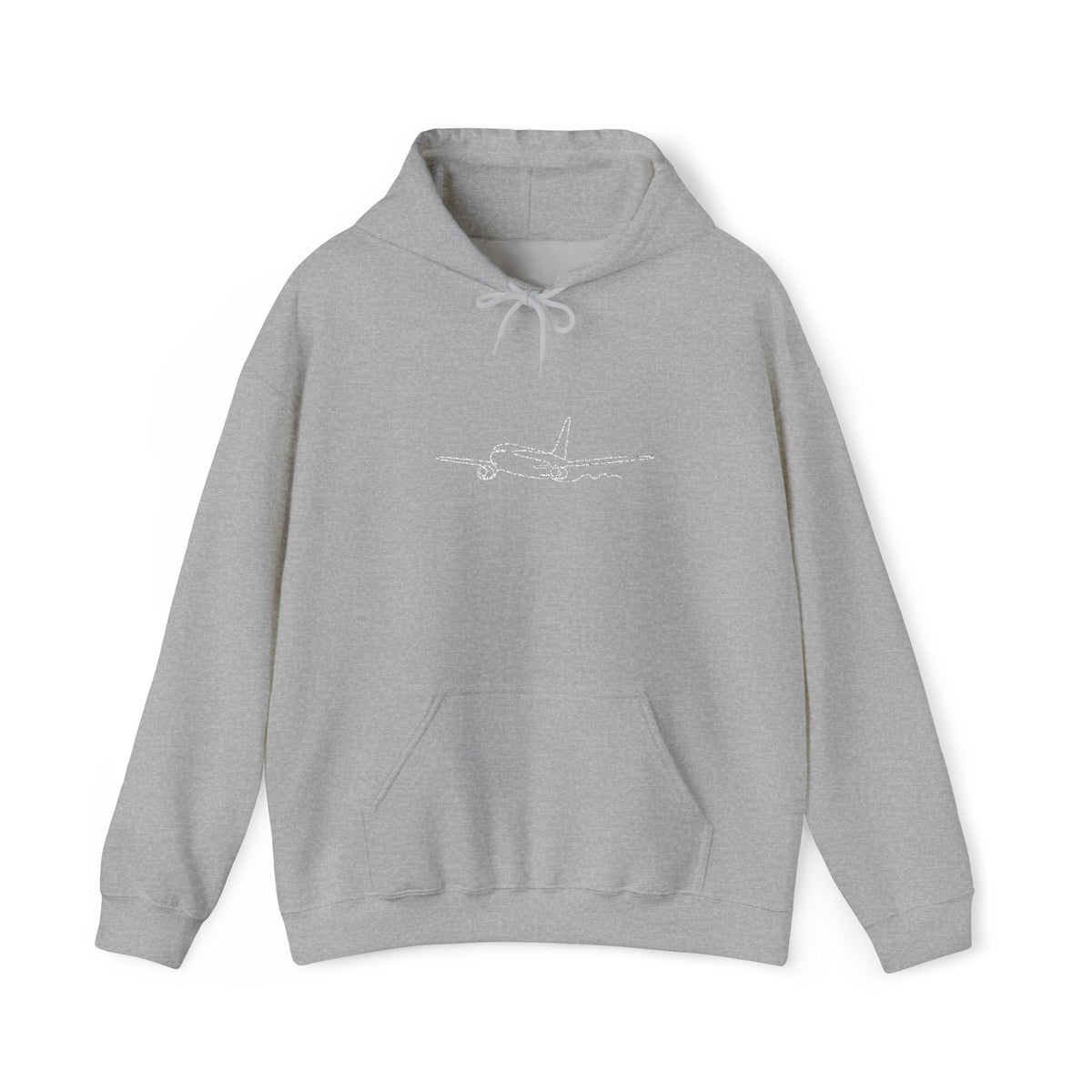 Airplane Silhouette Embroidered Hoodie — Minimal Flight Crew & Aviation Gift