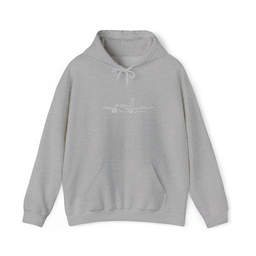 Airplane Silhouette Embroidered Hoodie — Minimal Flight Crew & Aviation Gift