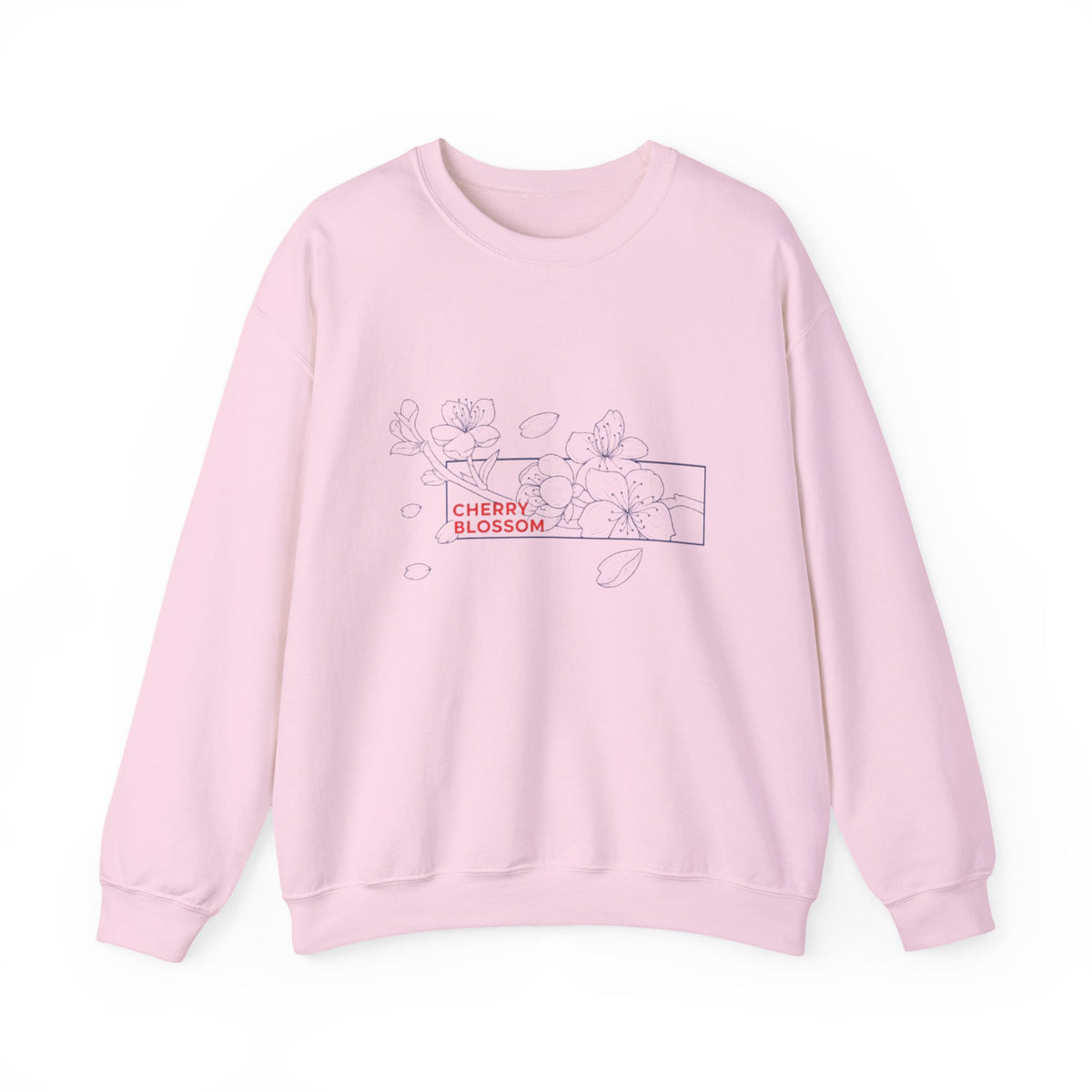 Cherry Blossom Crewneck Sweatshirt — Minimal Floral Graphic