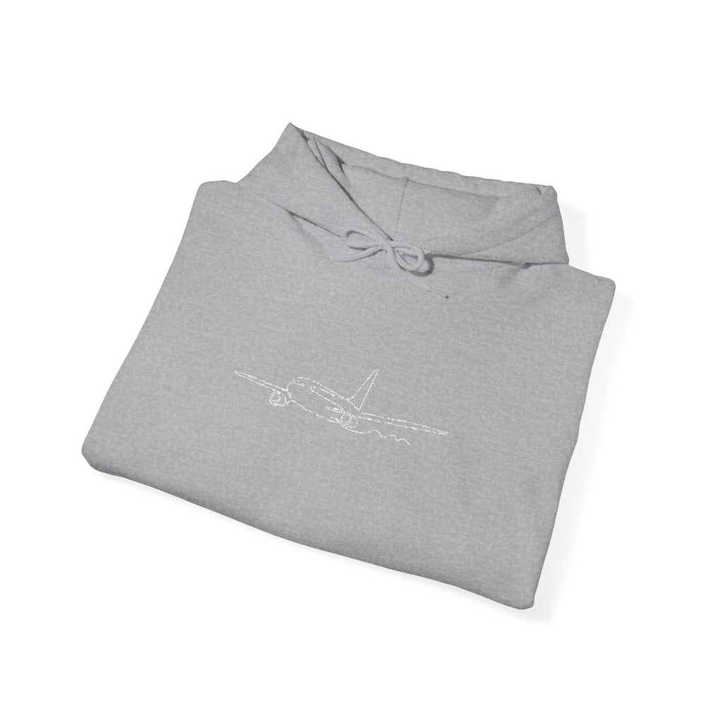 Airplane Silhouette Embroidered Hoodie — Minimal Flight Crew & Aviation Gift