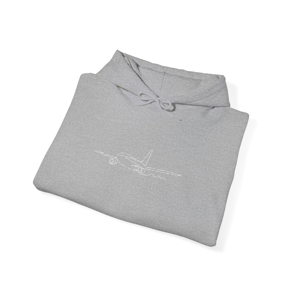 Airplane Silhouette Embroidered Hoodie — Minimal Flight Crew & Aviation Gift