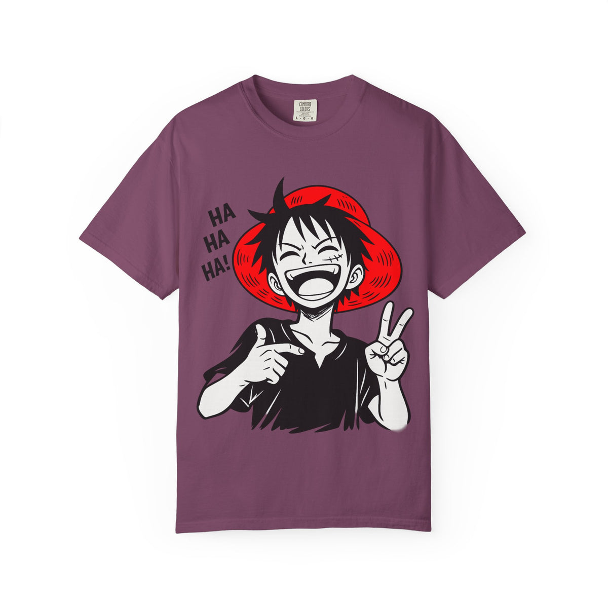 Anime Luffy Laughing Graphic T-shirt - Monkey D. Luffy Peace Sign Tee