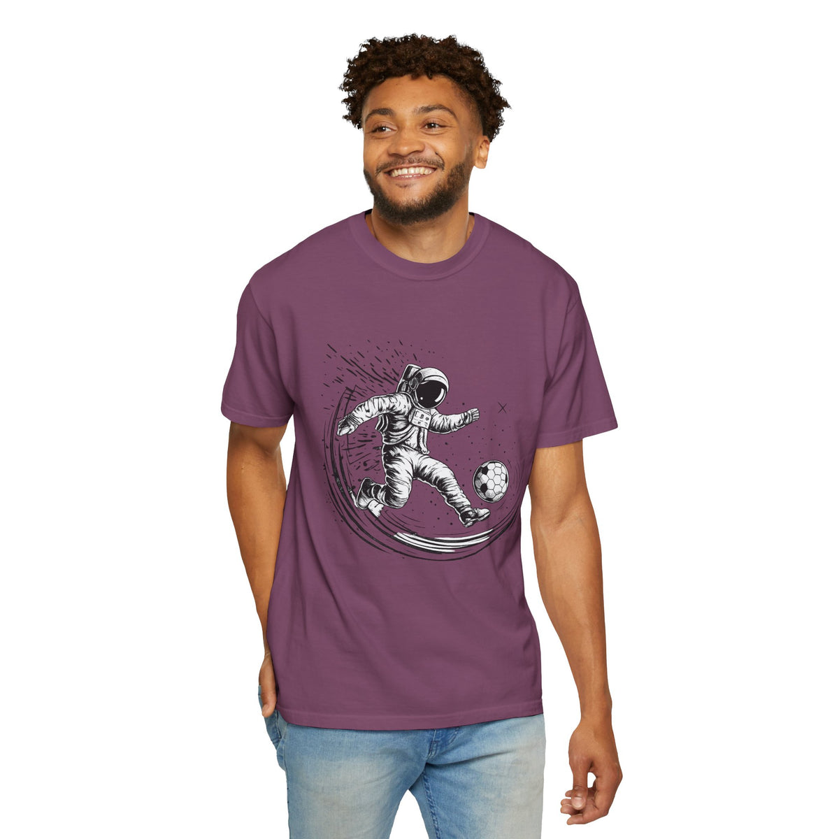 Astronaut Soccer T-Shirt — Space Football Graphic Tee