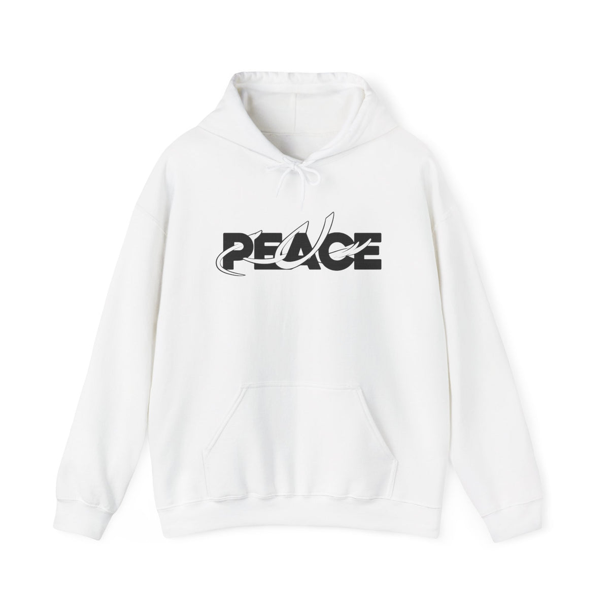 Peace Logo Hoodie — Minimal Black & White Peace Graphic Pullover