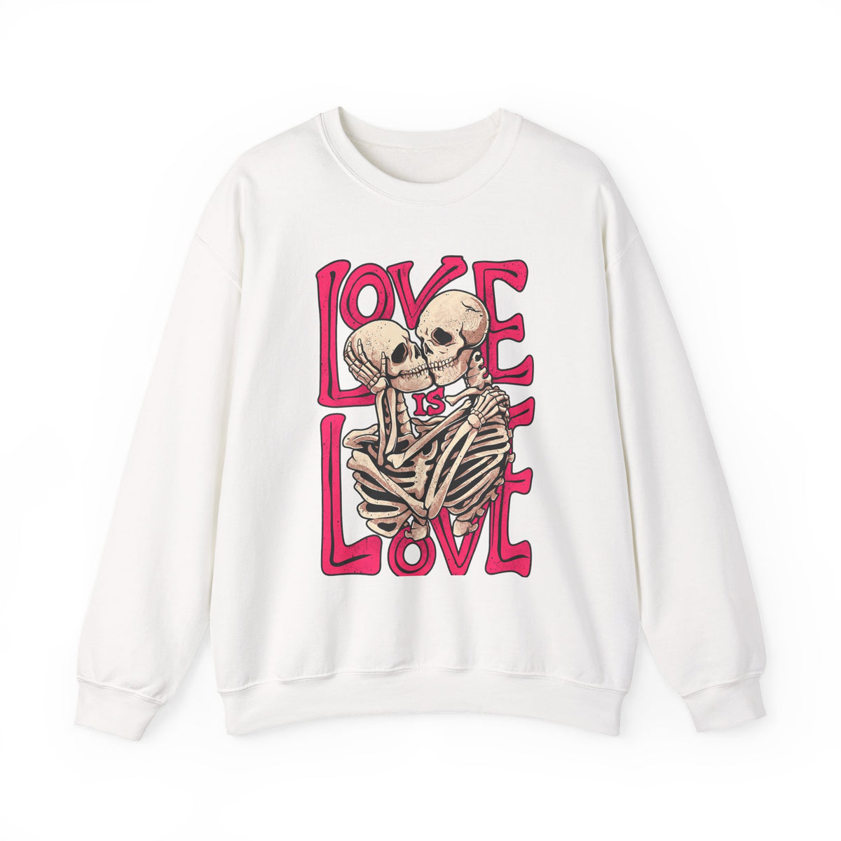 Skeleton Couple 'Love Is Love' Crewneck Sweatshirt
