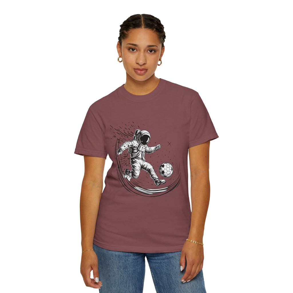 Astronaut Soccer T-Shirt — Space Football Graphic Tee