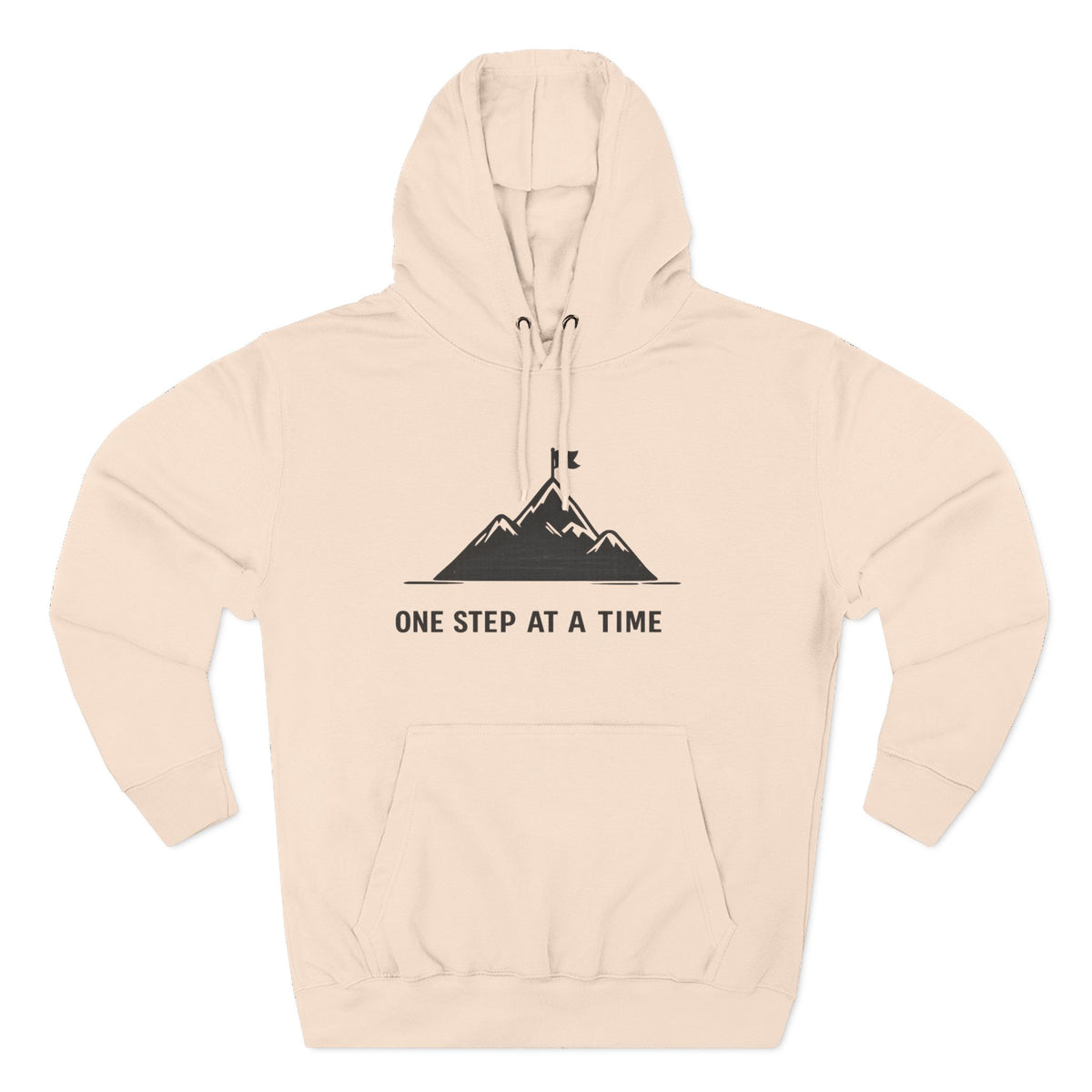 Hoodie - 'One Step at a Time' Mountain Graphic Fleece Hoodie