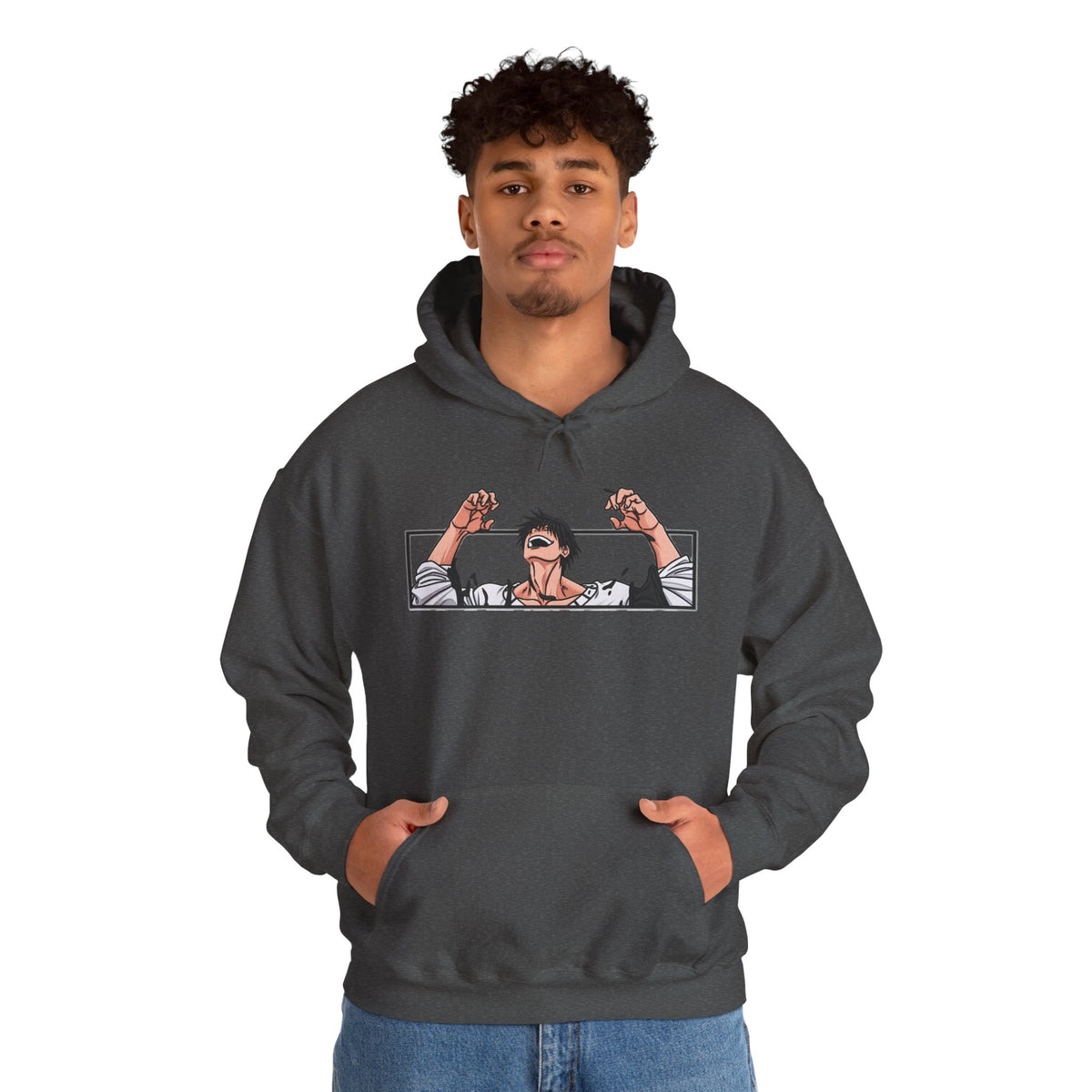 Anime Character Panel Hoodie — Retro Manga Illustration Pullover
