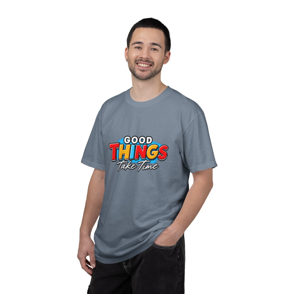 T-Shirt — "Good Things Take Time" Retro Graphic Tee