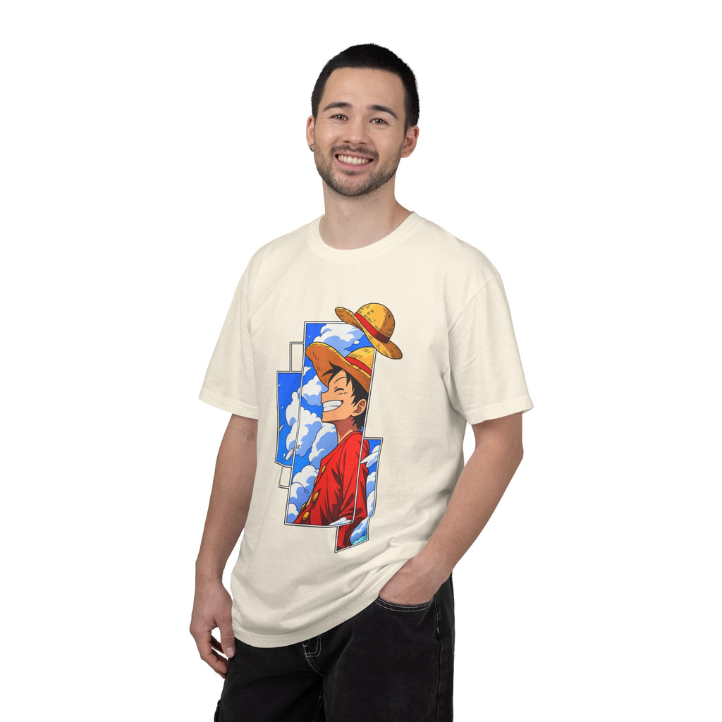 Anime Straw Hat Crew T-Shirt — Luffy Smiling Sky Graphic Tee