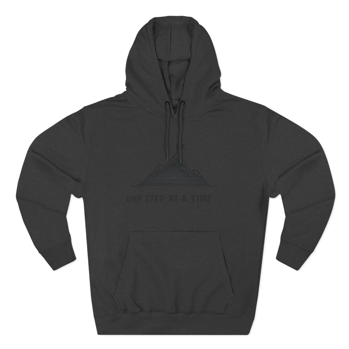 Hoodie - 'One Step at a Time' Mountain Graphic Fleece Hoodie