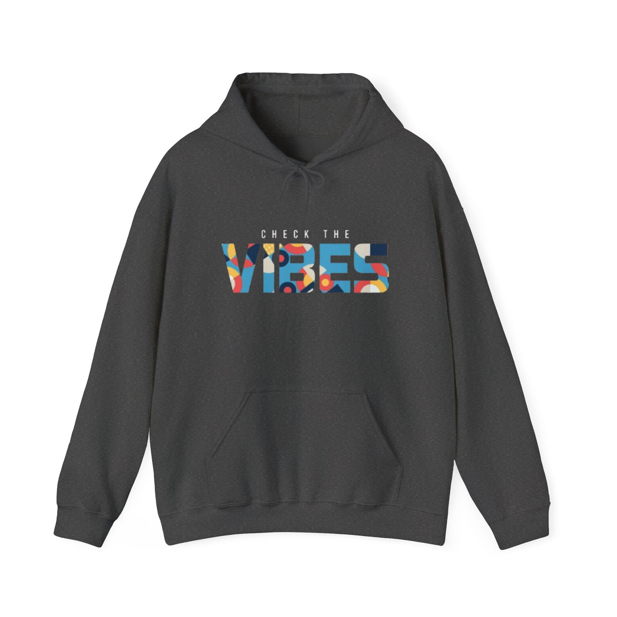 Check The Vibes Hoodie – Colorful Retro Graphic Pullover