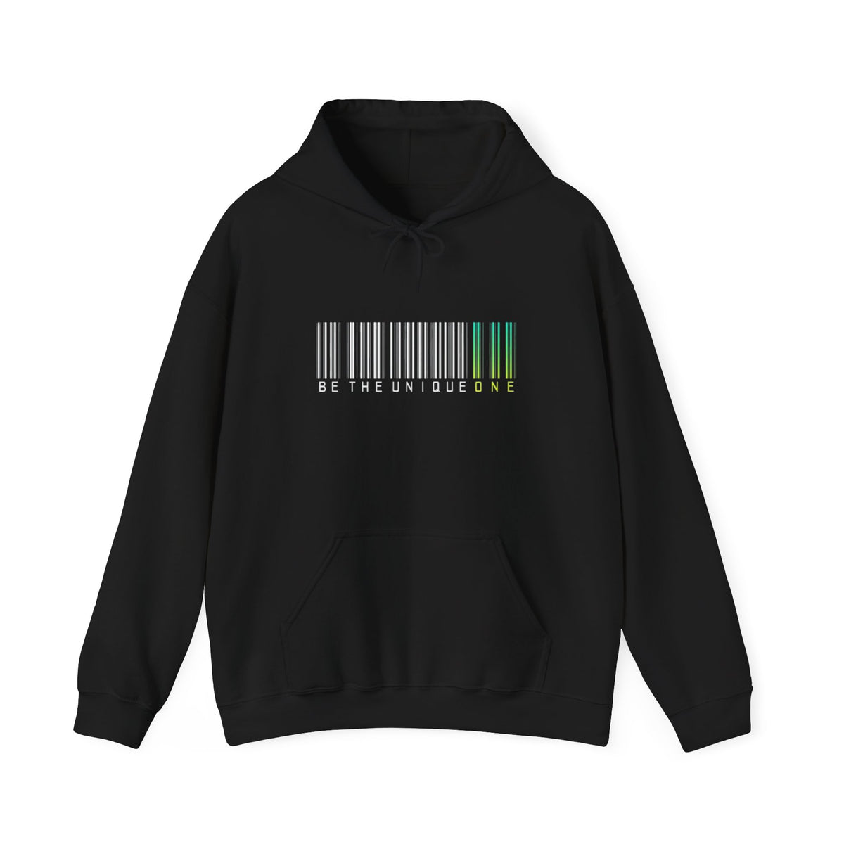 Unique One Barcode Hoodie — "Be the Unique One" Graphic Pullover